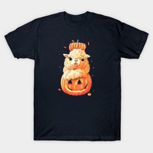 Alpaca in a pumpkin T-Shirt